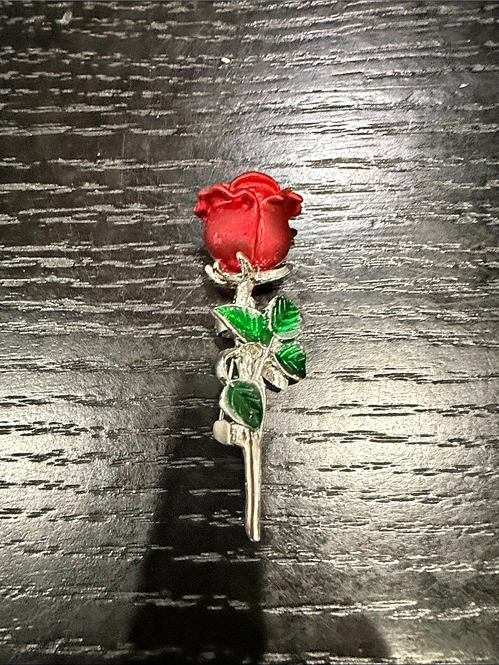 Red Rose Brooch Pin